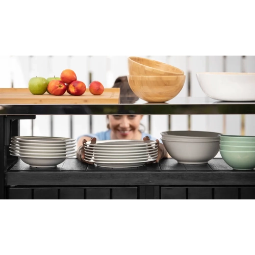 Modułowa kuchnia ogrodowa z blatem i zlewem grillowy KETER Unity Chef 407 l. – zestaw 2 szafek + zlew