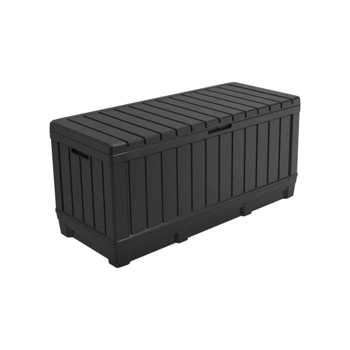 Skrzynia Ogrodowa KETER Kentwood Storage Box 350 l. – Schowek i Siedzisko 2w1 | Odporna na Warunki Atmosferyczne i UV - grafit