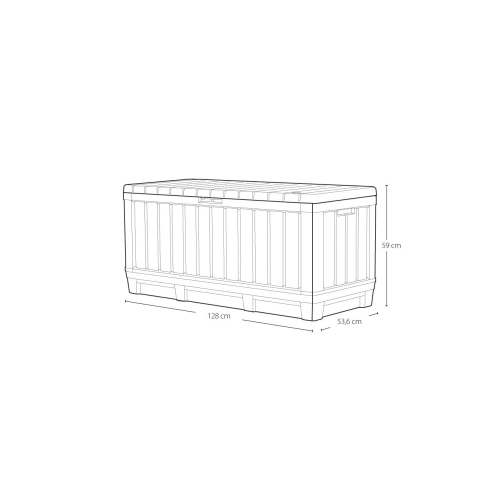 Skrzynia Ogrodowa KETER Kentwood Storage Box 350 l.– Schowek i Siedzisko 2w1 | Odporna na Warunki Atmosferyczne i UV - brąz