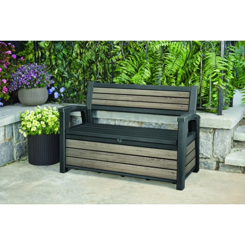 Skrzynia / Ławka ogrodowa KETER Deco Garden Bench 227 l. - Siedzisko 2-osobowe | lashwood