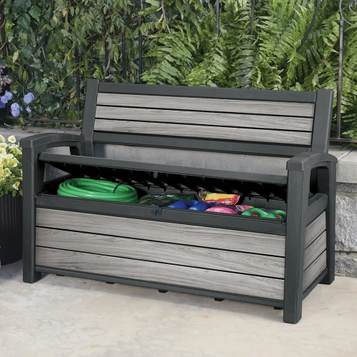 Skrzynia / Ławka ogrodowa KETER Deco Garden Bench 227 l. - Siedzisko 2-osobowe | grey