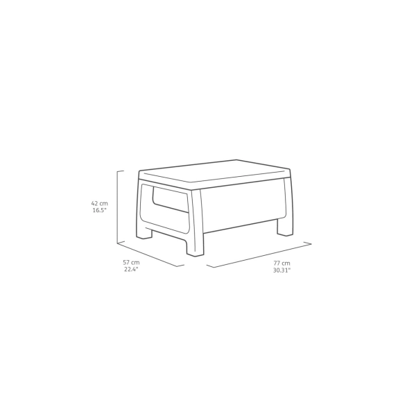 Narożnik ogrodowy 4-osobowy Corfu Relax Set z poduszkami i stolik kawowy - grafit, KETER