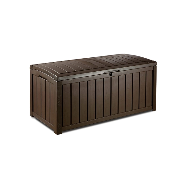 Skrzynia ogrodowa Glenwood Storage Box 390 l. – stylowy schowek i siedzisko 2w1 - brąz, KETER