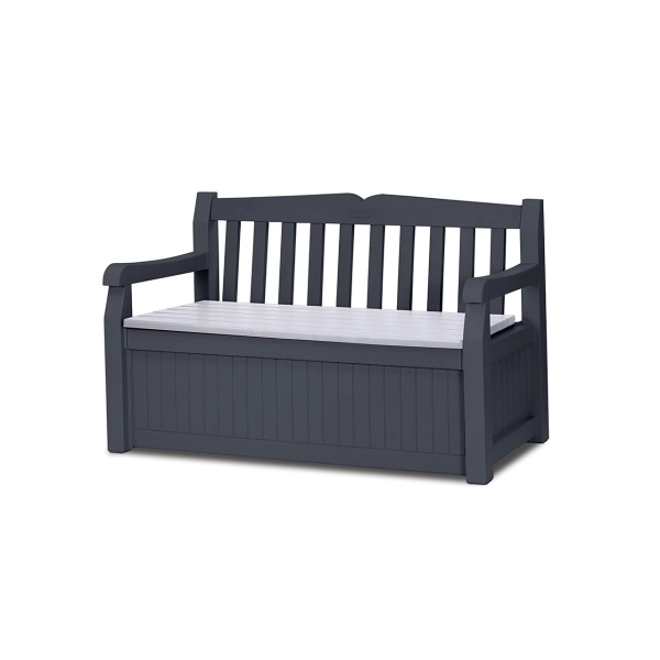 Ławka ogrodowa ze schowkiem Eden Garden Bench 265 l., efekt drewna - grafit, KETER
