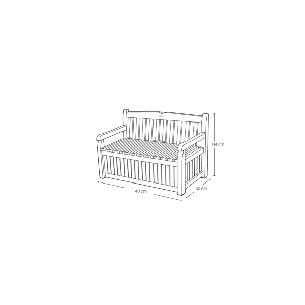 Ławka ogrodowa ze schowkiem Eden Garden Bench 265 l., efekt drewna - grafit, KETER
