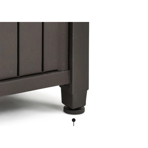 Stolik ogrodowy Unity Chef 207 l. – mobilna szafka z blatem ze stali nierdzewnej | Schowek na akcesoria grillowe i kuchenne - brąz, KETER