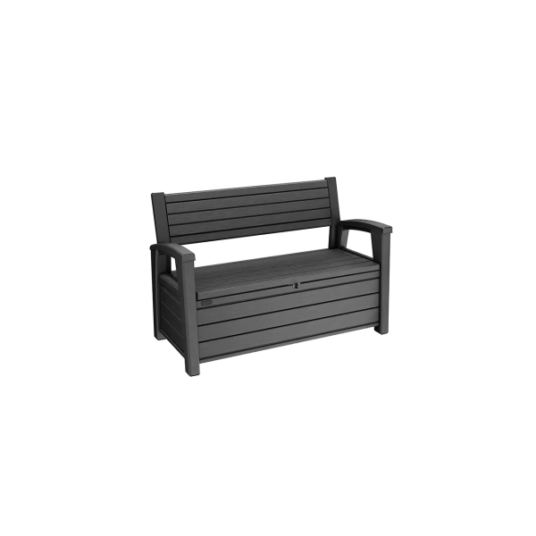Ławka ogrodowa ze schowkiem 2w1 Hudson Bench non Brush – 133 cm, efekt drewna, KETER