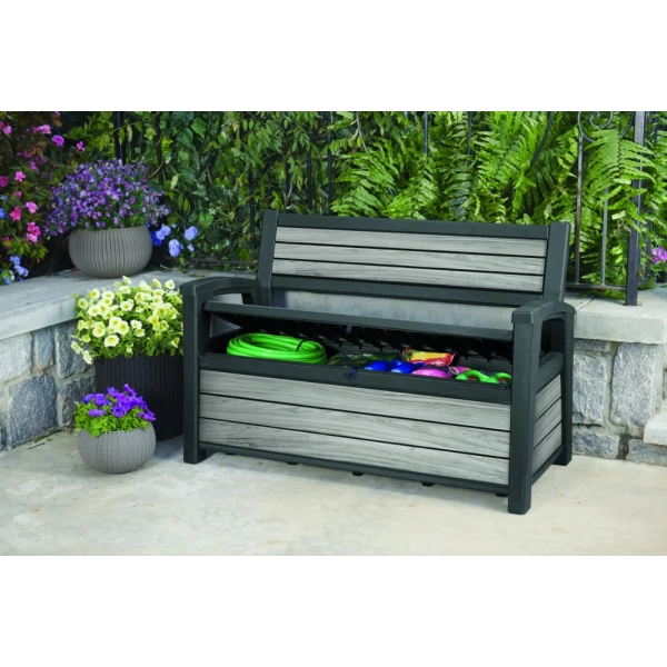 Skrzynia / Ławka ogrodowa Deco Garden Bench 227 l. - Siedzisko 2-osobowe | grey, KETER