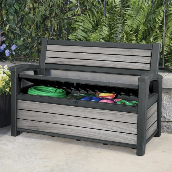 Skrzynia / Ławka ogrodowa Deco Garden Bench 227 l. - Siedzisko 2-osobowe | grey, KETER