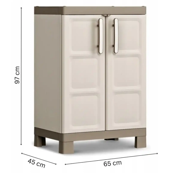 Niska szafka gospodarcza EXCELLENCE LOW CABINET 97 cm beżowa, Keter/Kis