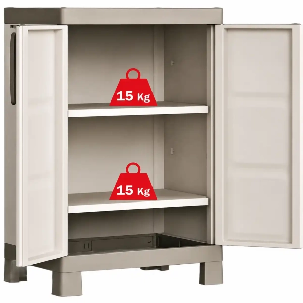 Niska szafka gospodarcza EXCELLENCE LOW CABINET 97 cm beżowa, Keter/Kis