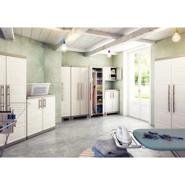 Wysoka szafa gospodarcza EXCELLENCE UTILITY CABINET 182 cm beżowa, Keter/Kis
