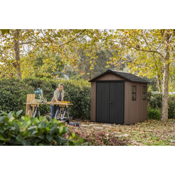 Domek ogrodowy Newton Plus 7x7,5 brązowy, Keter