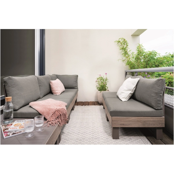 Narożnik ogrodowy modułowy 4-osobowy ze stolikiem Ashwood Green Elements, Keter