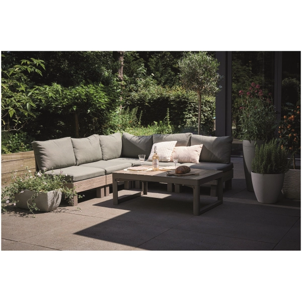 Narożnik ogrodowy modułowy 4-osobowy ze stolikiem Ashwood Green Elements, Keter
