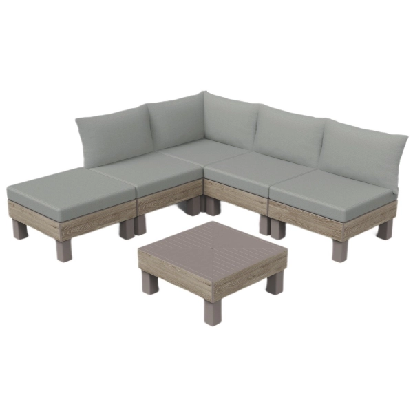 Narożnik ogrodowy modułowy 4-osobowy ze stolikiem Ashwood Green Elements, Keter