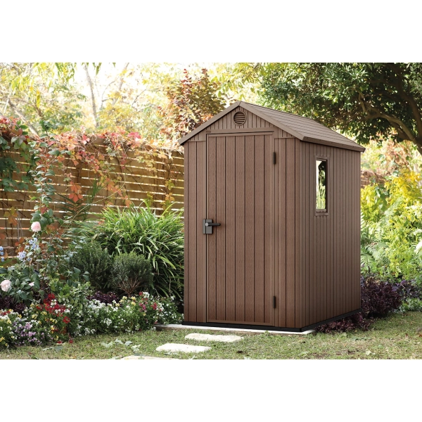 Domek narzędziowy Darwin 4x6 brązowy z podłogą 125,8x184,5 cm, Keter