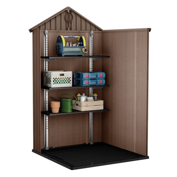 Domek narzędziowy Darwin 4x6 brązowy z podłogą 125,8x184,5 cm, Keter