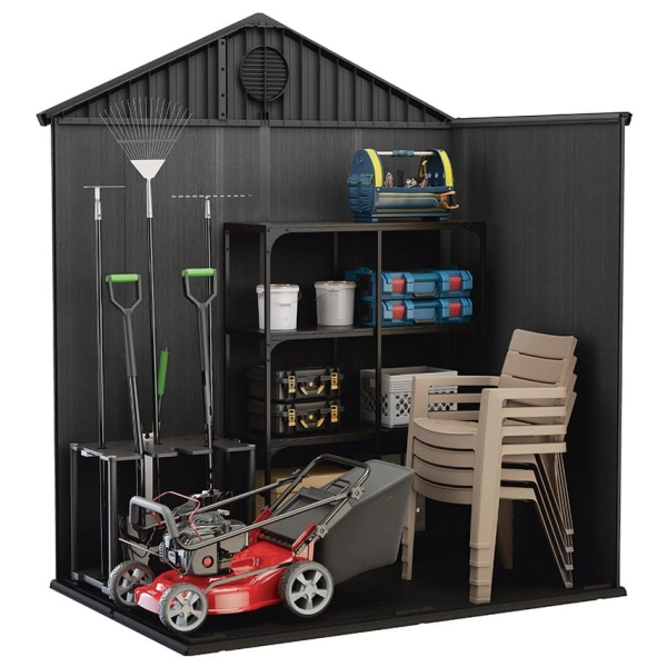 Domek narzędziowy Darwin 6x4 szary z podłogą 190x122 cm, Keter
