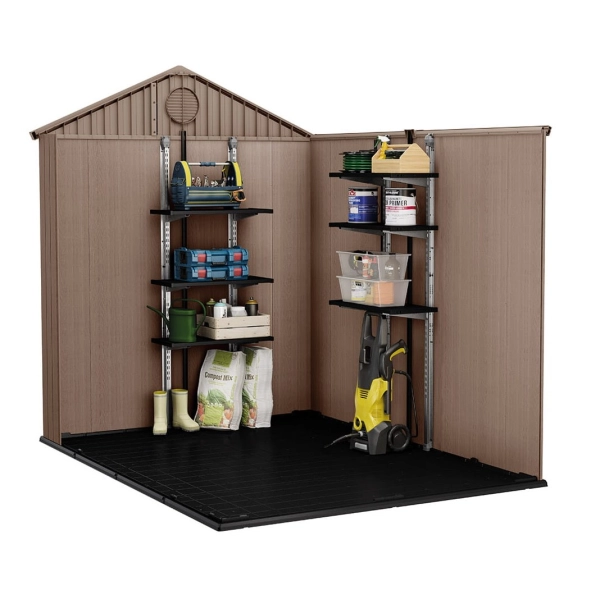 Domek narzędziowy Darwin 6x8 brązowy z podłogą 190x244 cm, Keter