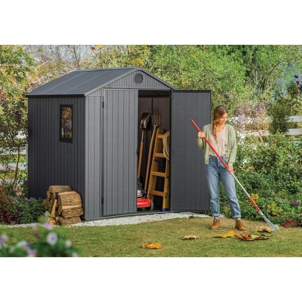 Domek narzędziowy Darwin 6x6 szary z podłogą 190x183 cm, Keter