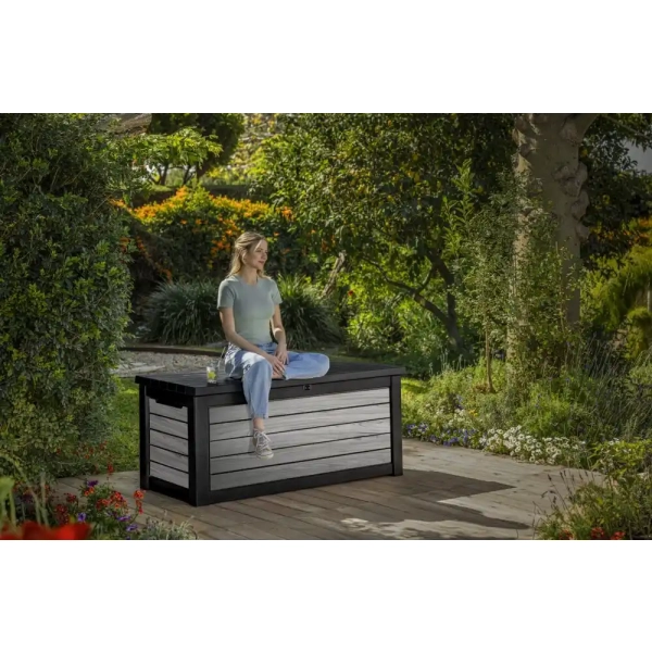 Skrzynia ogrodowa Deco deck 630 l szara, Keter