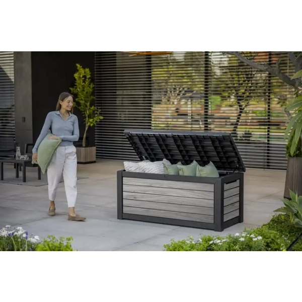 Skrzynia ogrodowa Deco deck 630 l szara, Keter