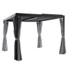 Pergola ogrodowa 3x3 m z zasłonami i regulowanym dachem antracyt aluminiowa, Curtano MWH