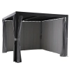 Pergola ogrodowa 3x3 m z zasłonami i regulowanym dachem antracyt aluminiowa, Curtano MWH