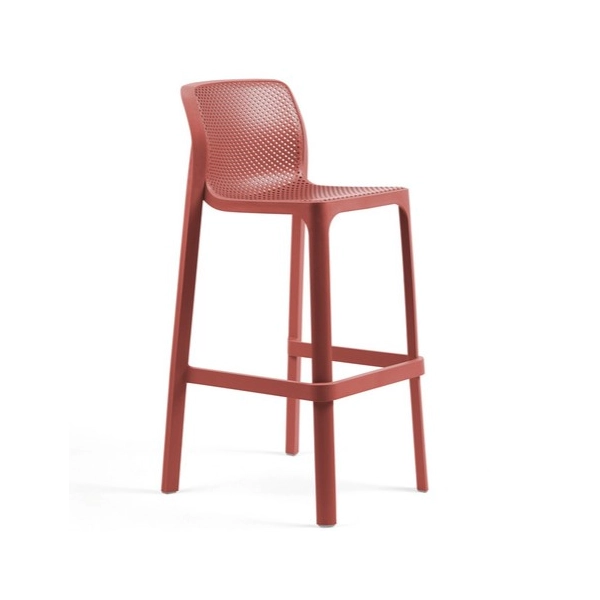 Hoker krzesło barowe NET STOOL CORALLO czerwony, Nardi