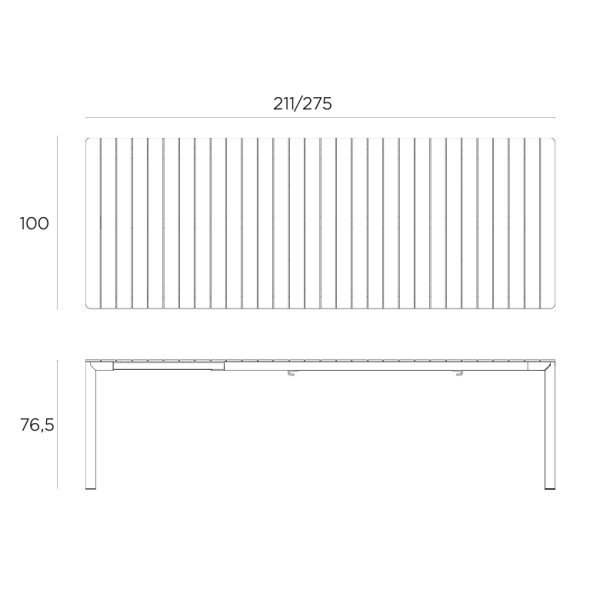Stół ogrodowy rozkładany TEVERE 210 cm ANTHRACITE antracyt, Nardi