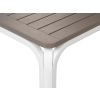 Zestaw mebli ogrodowych duży stół rozkładany 210-280x100 cm ALLORO i 8 krzeseł z podłokietnikiem PALMA TORTORA ciemny beż, Nardi