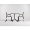 Zestaw mebli ogrodowych stolik kwadratowy CLIP 80 cm i czterykrzesła z podłokietnikiem TRILL ANTHRACITE antracyt, Nardi