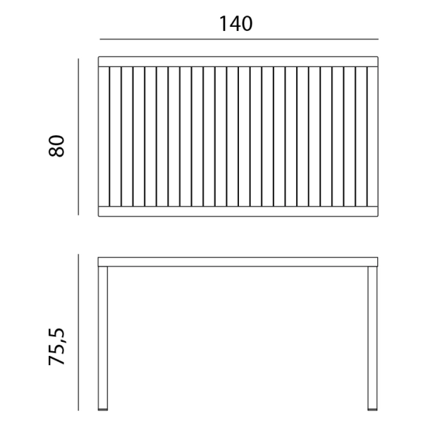 Stół ogrodowy CUBE 140X80 WHITE biały, Nardi