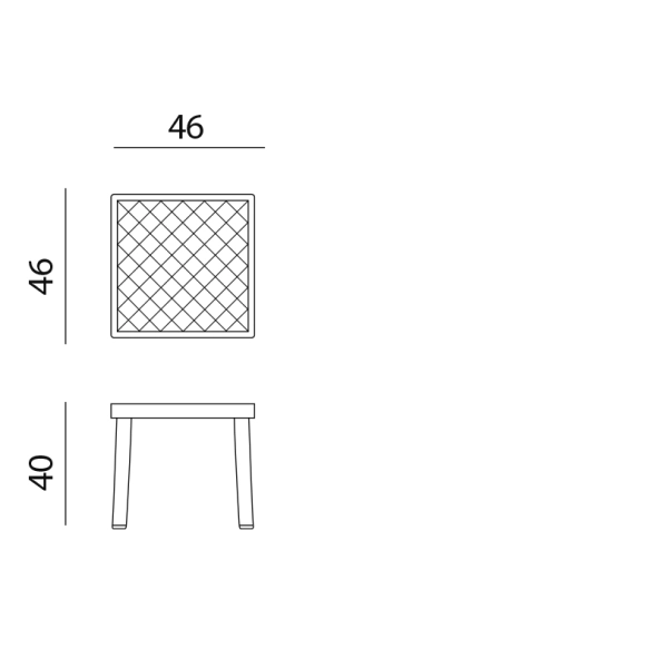 Stolik ogrodowy kwadratowy 46 cm RODI WHITE biały, Nardi