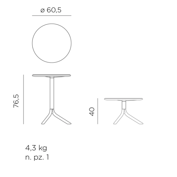 Stolik ogrodowy okrągły 60 cm SPRITZ CORDA jasny beż, Nardi