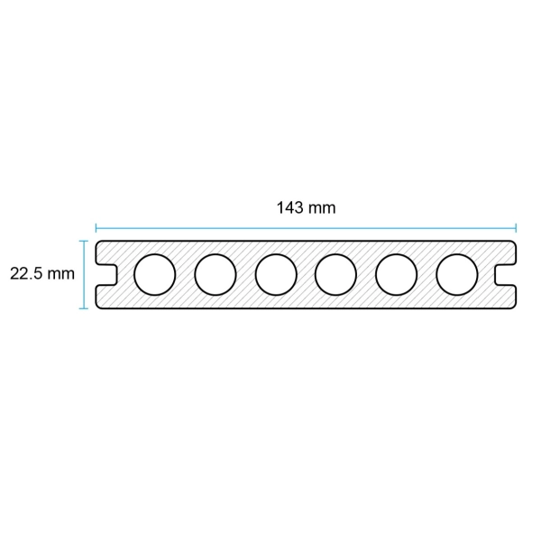 Deska Tarasowa Kompozytowa NORDECK Dubline Teak | Walnut 300 × 14,3 × 2,25 cm