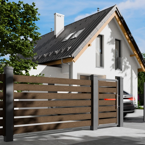 Sztacheta kompozytowa ze strukturą drewna, NORDECK Hageline, Brąz 150 x 20 x 1500 mm