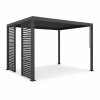 Zestaw Pergola Ogrodowa Bioklimatyczna Stalowa SOLA 3x4 m Antracyt NORDVIC + 2 Panele żaluzjowe