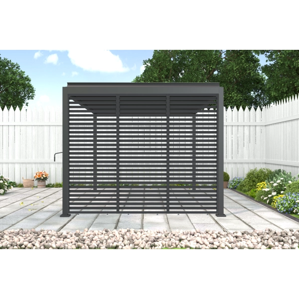 Panel Żaluzjowy Stały Aluminiowy 93 x 225,8 cm Antracyt do Pergoli NORDVIC SOLA VIKEN