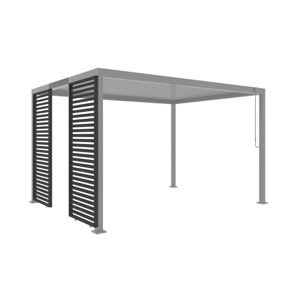 Zestaw Pergola Ogrodowa Bioklimatyczna Stalowa SOLA 3x4 m Antracyt NORDVIC + 2 Panele żaluzjowe
