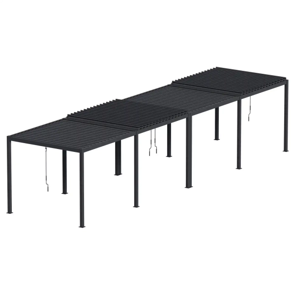 Pergola ogrodowa tarasowa aluminiowa NORDVIC Skyline 3x12 m Antracyt