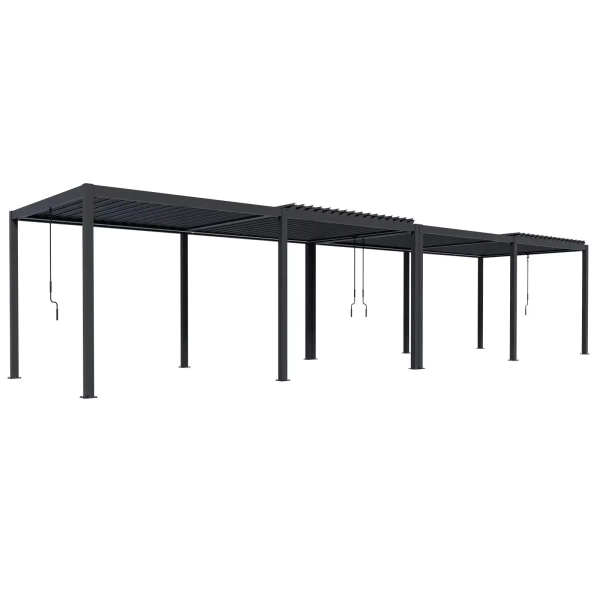 Pergola ogrodowa tarasowa aluminiowa NORDVIC Skyline 3x12 m Antracyt