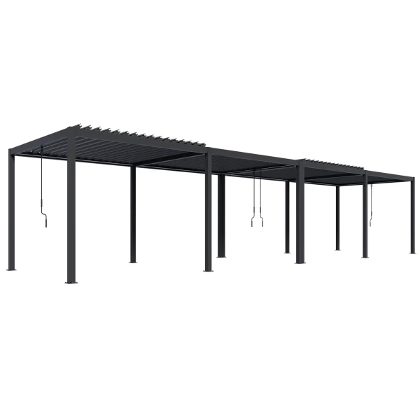 Pergola ogrodowa tarasowa aluminiowa NORDVIC Skyline 3x12 m Antracyt