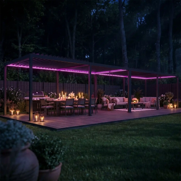 Pergola ogrodowa tarasowa aluminiowa NORDVIC Skyline 3x12 m Antracyt