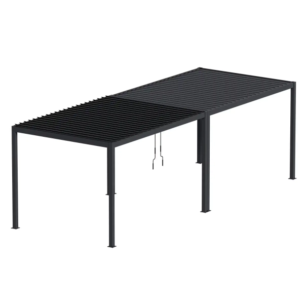 Pergola ogrodowa tarasowa aluminiowa NORDVIC Skyline 3x8 m Antracyt