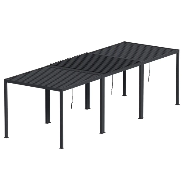 Pergola ogrodowa tarasowa aluminiowa NORDVIC Skyline 3x9 m Antracyt