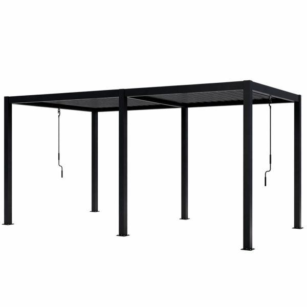 Pergola ogrodowa tarasowa aluminiowa NORDVIC Skyline LED Light 3x5 m  6-słupowa Antracyt