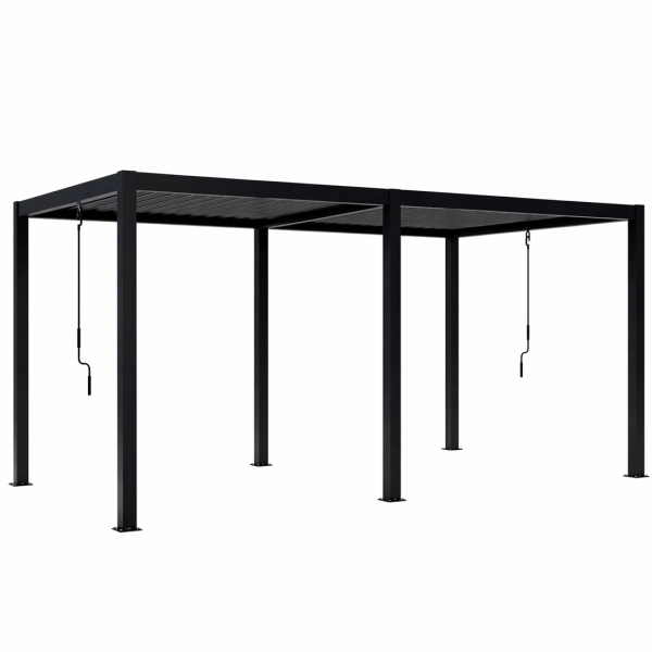 Pergola ogrodowa tarasowa aluminiowa NORDVIC Skyline LED Light 3x5 m  6-słupowa Antracyt