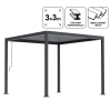 Pergola Ogrodowa Bioklimatyczna Stalowa SOLA 3x3 m Antracyt NORDVIC
